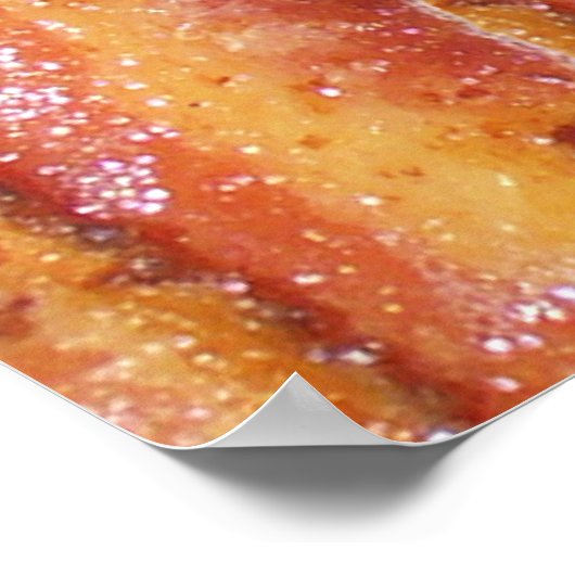 Ik eet Bacon-tekst met achtergrond Poster (Hoek)