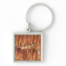 Ik eet Bacon-tekst met achtergrond