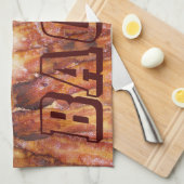 Ik eet Bacon-tekst met achtergrond Theedoek (Quarter Fold)