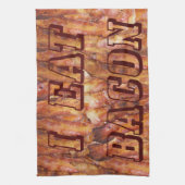 Ik eet Bacon-tekst met achtergrond Theedoek (Verticaal)