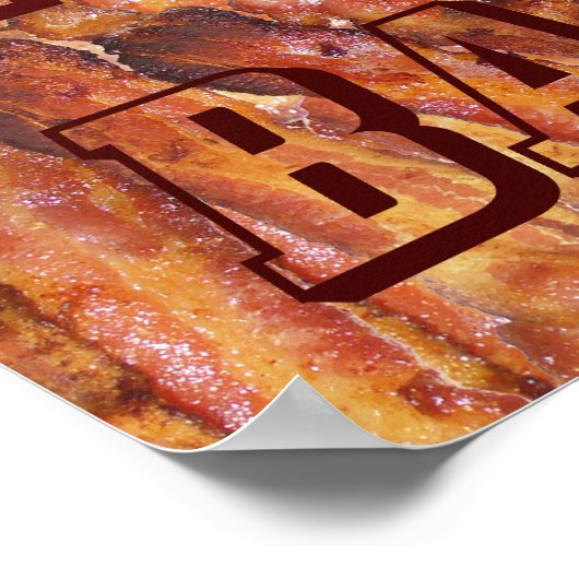 Ik eet Bacontekst met Achtergrond Klein Poster (Hoek)