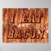 Ik eet Bacontekst met Achtergrond Klein Poster (Voorkant)