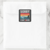 Ik eet bas vierkante sticker (Tas)