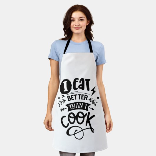 Ik eet beter dan ik kok schort (Gedragen)