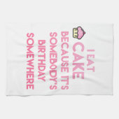 Ik eet cake! Grappig citaat Theedoek (Horizontaal)