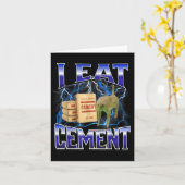 Ik Eet Cement Funny Cat Meme Internet Memen Funny Kaart (Gele Bloem)