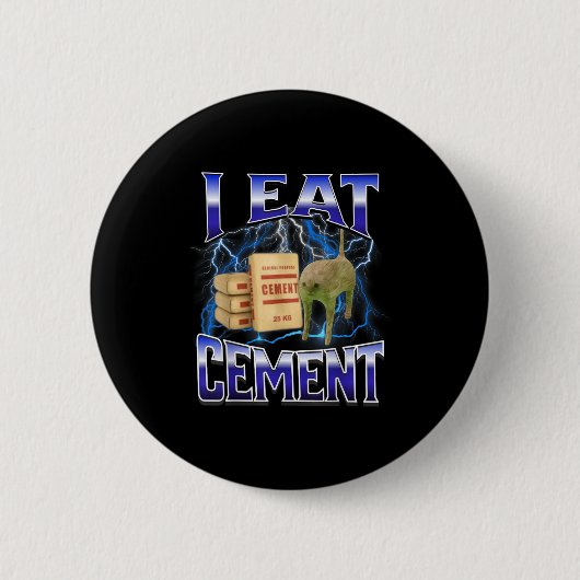 Ik Eet Cement Funny Cat Meme Internet Memen Funny Ronde Button 5,7 Cm (Voorkant)
