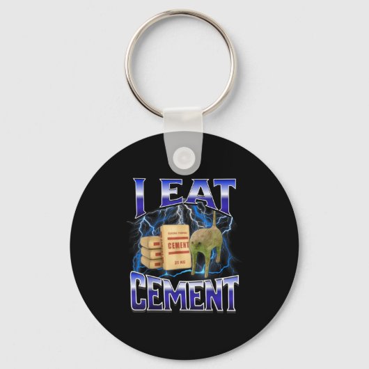 Ik Eet Cement Funny Cat Meme Internet Memen Funny Sleutelhanger (Voorkant)