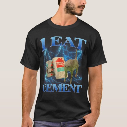 Ik Eet Cement Funny Cat Meme Internet Memen Funny T-shirt (Voorkant)