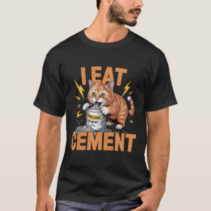 IK EET CEMENT Grappige Gekke Kat Meme T-Shirt Vi