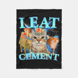 Ik Eet Cement Grappige Kat Meme Gen-Z Humor Memes Fleece Deken