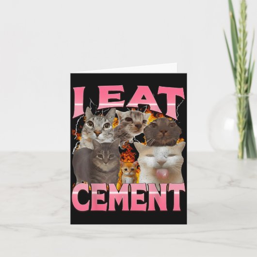 Ik eet cement Grappige kat meme Internet memes Gra Kaart (Voorkant)