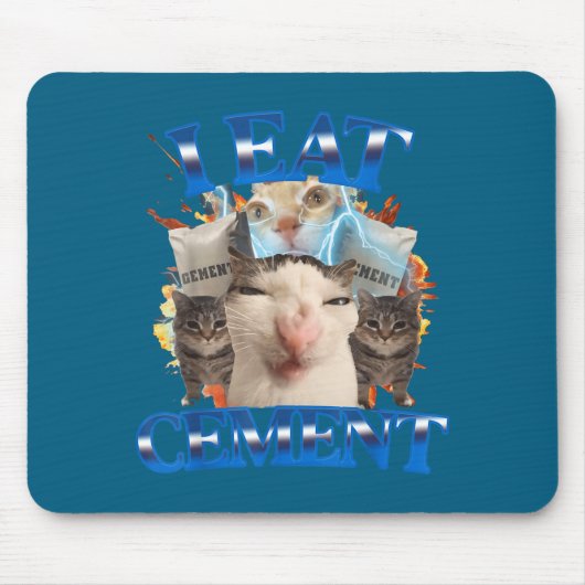 Ik eet cement Grappige Kat Meme Mannen Vrouwen Kin Muismat (Voorkant)