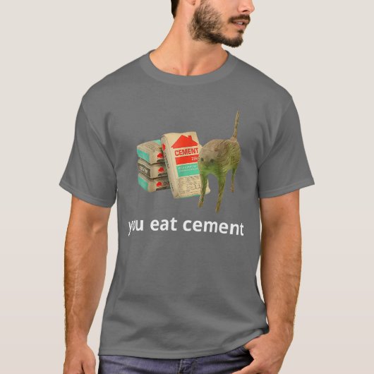 Ik Eet Cement Vervloekte Kat Grappig Ongewoon Spec T-shirt (Voorkant)