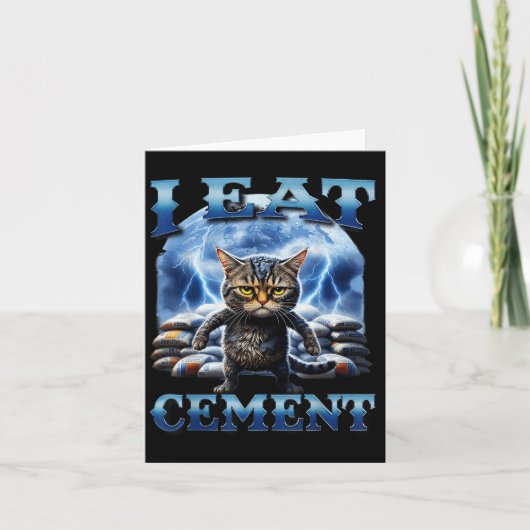 Ik eet cement vervloekte kat grappig vreemd specif kaart (Voorkant)