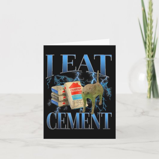 Ik eet cement vervloekte kat grappig vreemd specif kaart (Voorkant)