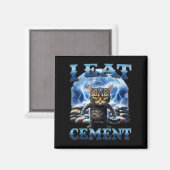 Ik eet cement vervloekte kat grappig vreemd specif magneet (Voorkant / Achterkant)