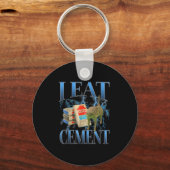 Ik eet cement vervloekte kat grappig vreemd specif sleutelhanger (Voorkant)