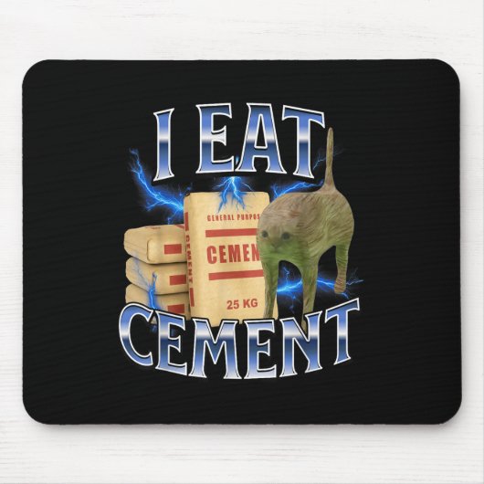 Ik Eet Cement Vervloekte Kat Grappige Onalledig Sp Muismat (Voorkant)