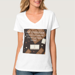 Ik eet chocolade omdat het leven lekkerder moet sm t-shirt
