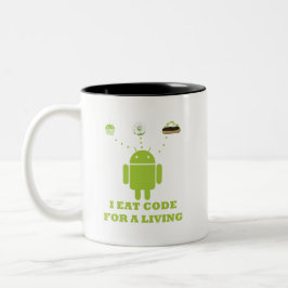 Ik eet code voor een leven (ontwikkelaar) tweekleurige koffiemok