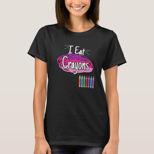 Ik eet Crayons Crayon T-shirt (Voorkant)