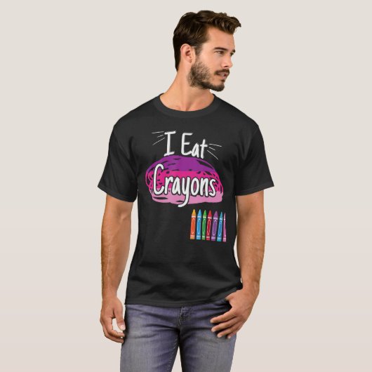 Ik eet Crayons Crayon T-shirt (Voorkant volledig)