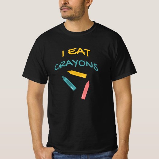 Ik eet Crayons Kindergarten Tekening Humor Kleur T-shirt (Voorkant)