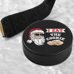 Ik eet de Cookie Funny Dirty Joke Kerstmis Hockey Puck