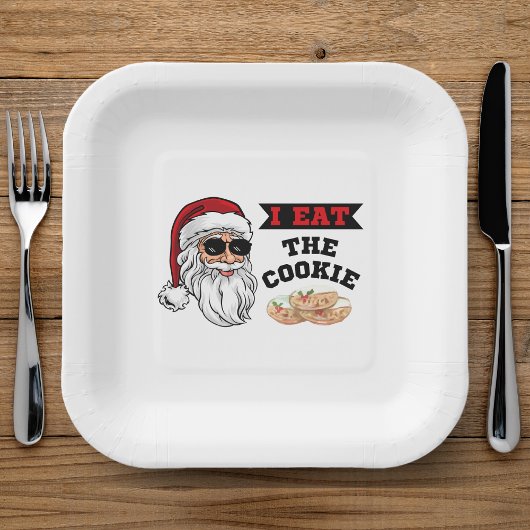 Ik eet de Cookie Funny Dirty Joke Kerstmis Papieren Bordje
