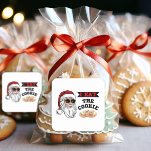 Ik eet de Cookie Funny Dirty Joke Kerstmis Vierkante Sticker