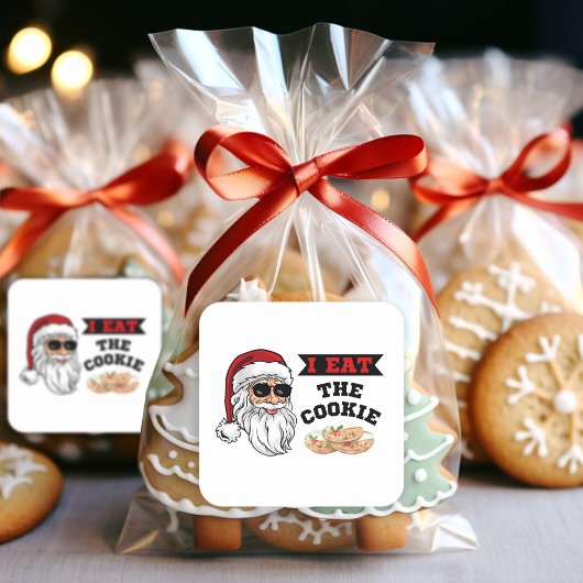 Ik eet de Cookie Funny Dirty Joke Kerstmis Vierkante Sticker