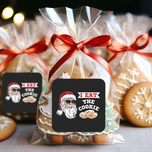 Ik eet de Cookie Funny Dirty Joke Kerstmis Vierkante Sticker
