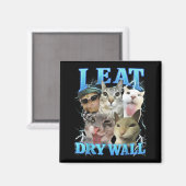 Ik Eet Droge Muur Grappige Kat Meme Magneet (Voorkant / Achterkant)