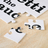 Ik eet geen spaghetti zonder de vleessaus legpuzzel (Zijkant)