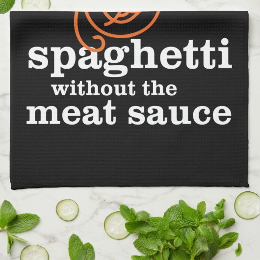 Ik eet geen spaghetti zonder de vleessaus theedoek (Gevouwen)