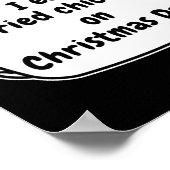 Ik eet gefrituurde kip op kerstdag spraakballon poster (Hoek)