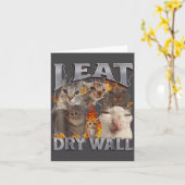 Ik eet gipsplaat Funny Cat Meme Bootleg Grafisch Kaart (Gele Bloem)