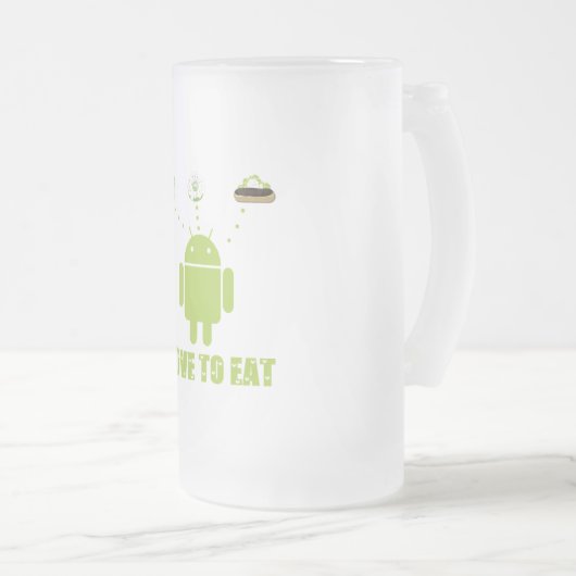 Ik eet graag (Android Software Developer Humor) Matglas Bierpul (Voorkant rechts)