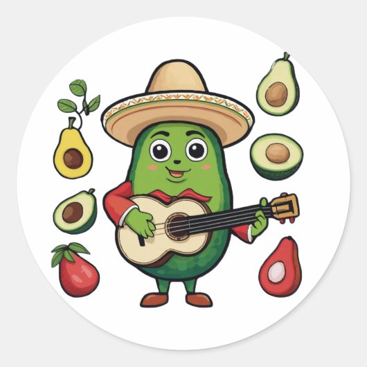 Ik eet graag avocado ronde sticker (Voorkant)