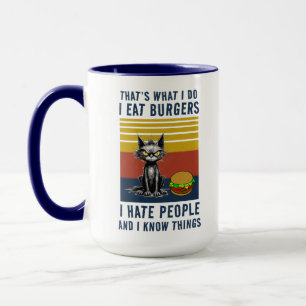 Ik eet hamburgers mok
