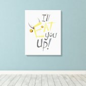 Ik eet je op grafisch canvas afdruk (Insitu (Houten vloer))