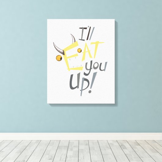 Ik eet je op grafisch canvas afdruk (Insitu (Houten vloer))