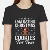 Ik eet kerstkoekjes voor twee zwangerschappen grote maat t-shirt