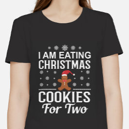 Ik eet kerstkoekjes voor twee zwangerschappen grote maat t-shirt