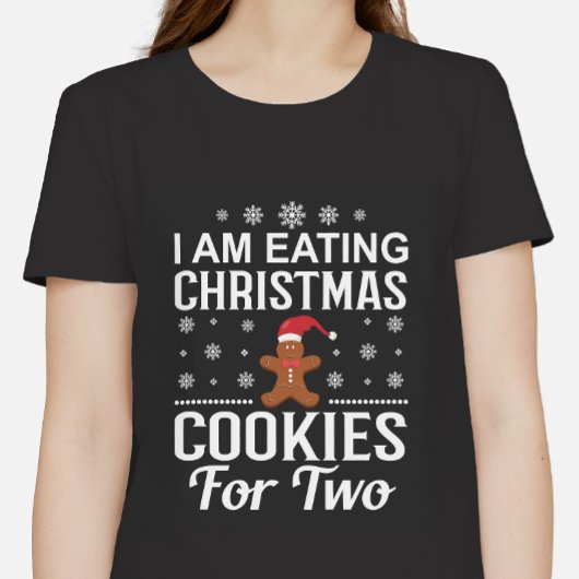 Ik eet kerstkoekjes voor twee zwangerschappen grote maat t-shirt