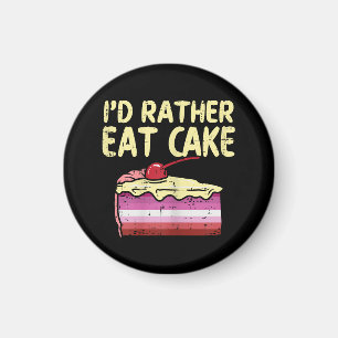 Ik eet liever taart LGBT Lesbian Flag Gay Pride Wo Magneet
