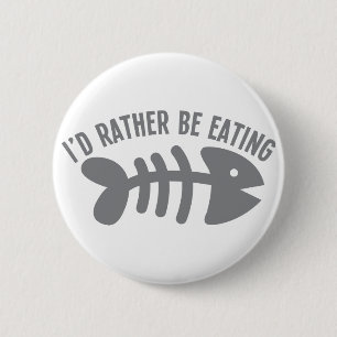 Ik eet liever vis ronde button 5,7 cm