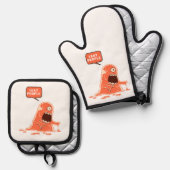 ik eet mensen ovenwant & pannenlap set (Voorkant / Achterkant)