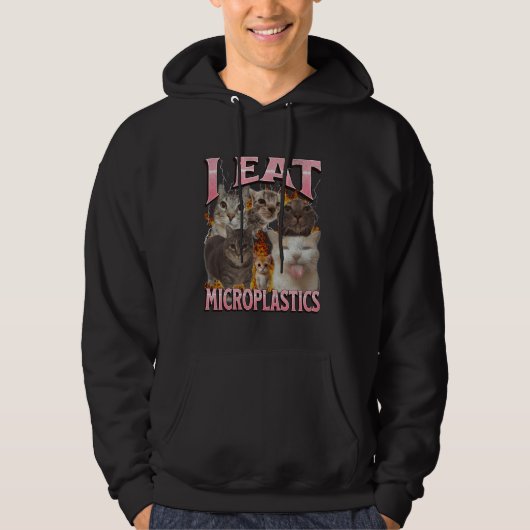 Ik eet microplastics Grappige kattenmeme bootleg G Hoodie (Voorkant)